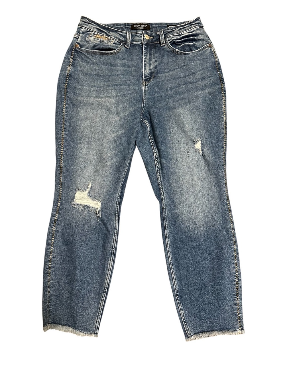 Judy Blue Washed Blue Distressed Boyfriend Jeans size 14W